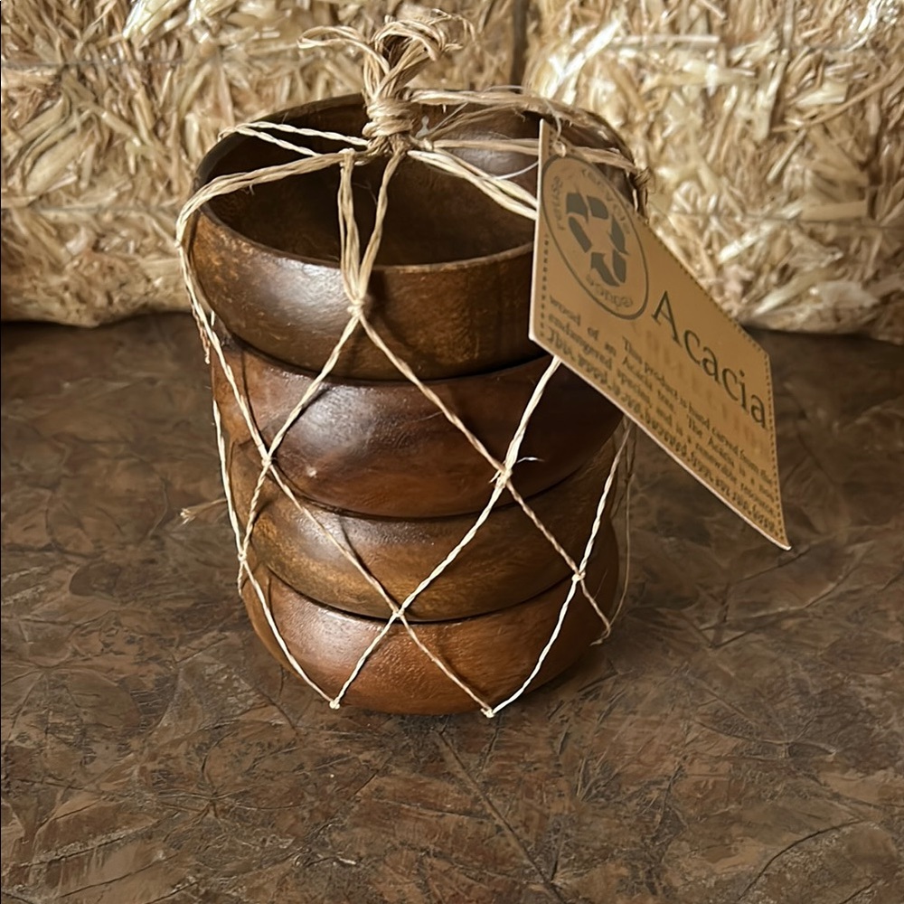 Acacia set of four dipping bowls
